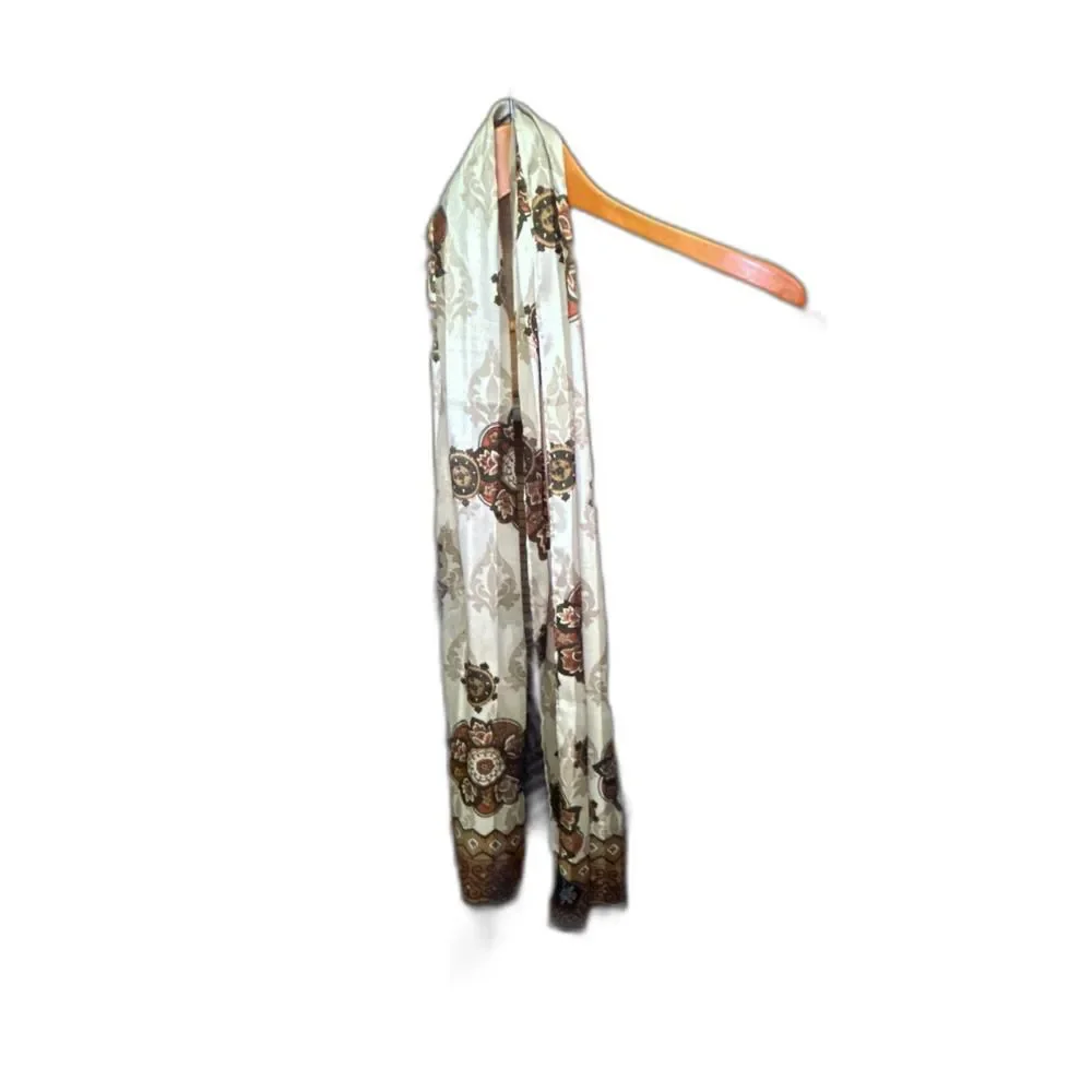 Cejon Beige Brown Floral Paisley Scarf 9 x 30